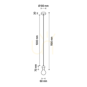 Clarte Pendant Light, 1xE27, Max. 60W, Oiled Oak/Black Metal/Black Braided Cable, Ø10 cm small 5