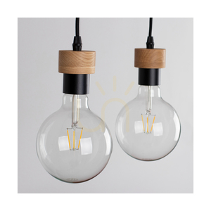 Clarte Wood Pendant Light 4xE27 Max. 60W Oiled Oak/Black 75 cm small 3