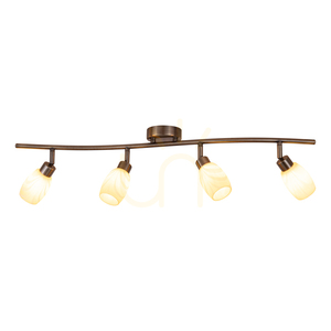 Clea Ceiling Light, Includes 4xG9 Sockets, Max. 28W, Metal Patina/Ecru Glass Shade, 78 cm small 1