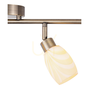 Clea Ceiling Light, Includes 4xG9 Sockets, Max. 28W, Metal Patina/Ecru Glass Shade, 78 cm small 2