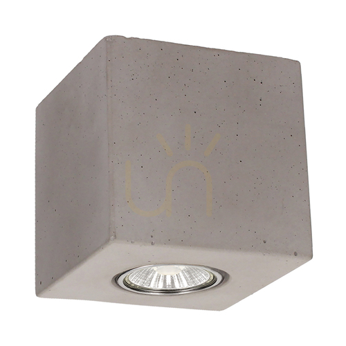 Check Concretedream Square Ceiling Light, 1xGU10, Max. 6W, Concrete Gray, 10 cm