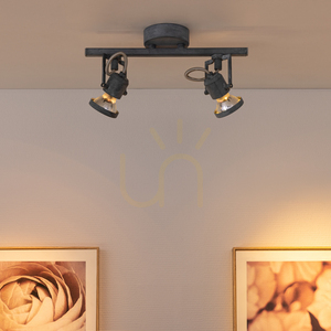 Concreto Ceiling Light, 2xGU10, Max. 50W, Concrete and Metal, 28.5 cm small 2