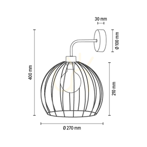 Coop Wall Sconce 1xE27 Max. 60W Oiled Oak/Black Metal 28 cm small 3