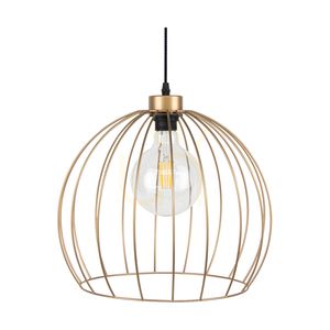 Coop Pendant Light, 1xE27, Max. 60W, Gold Metal/Black PVC Cable, Ø37 cm small 1