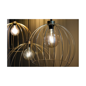 Coop Pendant Light, 1xE27, Max. 60W, Gold Metal/Black PVC Cable, Ø37 cm small 2