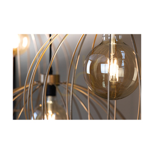 Coop Pendant Light, 1xE27, Max. 60W, Gold Metal/Black PVC Cable, Ø57 cm small 1