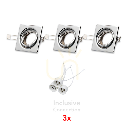 Check Cristaldream Ceiling Spotlight Set, 3xGU10, Max. 50W, Chrome Metal, 8.3 cm