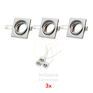 Cristaldream Ceiling Spotlight Set, 3xGU10, Max. 50W, Chrome Metal, 8.3 cm small 0