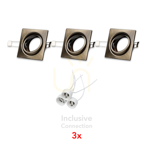 Cristaldream Ceiling Light Set, 3xGU10, Max. 50W, Metal Patina, 8.3 cm small 0