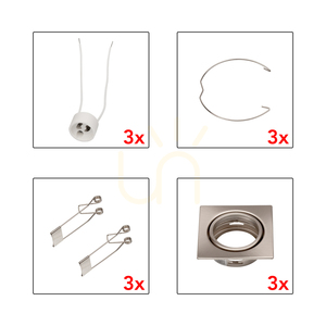 Cristaldream Ceiling Spotlight Set, 3xGU10, Max. 50W, Satin Metal, 8.3 cm small 3