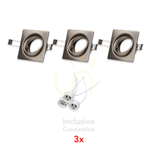 Cristaldream Ceiling Spotlight Set, 3xGU10, Max. 50W, Satin Metal, 8.3 cm small 0
