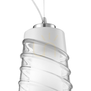 Crister Pendant Light, 1xE27, Max. 60W, Chrome Metal/Clear Glass Shade, Ø18 cm small 1