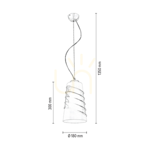 Crister Pendant Light, 1xE27, Max. 60W, Chrome Metal/Clear Glass Shade, Ø18 cm small 4