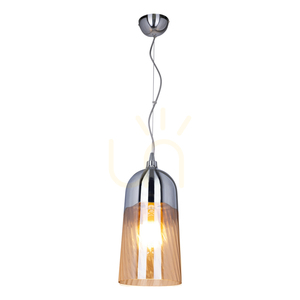 Daga Pendant Light, 1xE27, Max. 60W, Chrome Metal/Champagne Glass Shade, Ø18 cm small 1