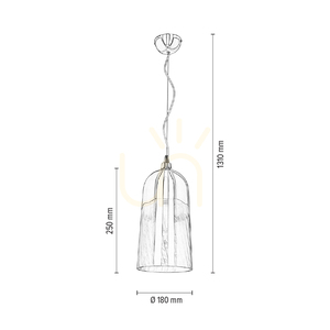 Daga Pendant Light, 1xE27, Max. 60W, Chrome Metal/Champagne Glass Shade, Ø18 cm small 4