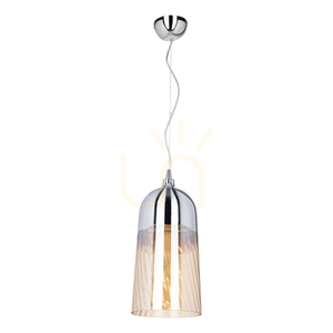 Daga Pendant Light, 1xE27, Max. 60W, Chrome Metal/Champagne Glass Shade, Ø18 cm small 0