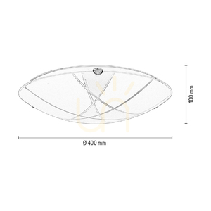 Dakota Ceiling Light, Includes 1x LED 2700K 18W, Chrome Metal/White Glass Shade, Ø40 cm small 5