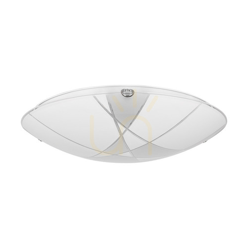 Check Dakota Ceiling Light, Includes 1x LED 2700K 18W, Chrome Metal/White Glass Shade, Ø40 cm
