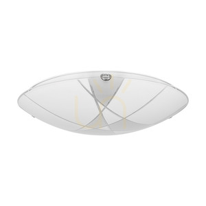 Dakota Ceiling Light, Includes 1x LED 2700K 18W, Chrome Metal/White Glass Shade, Ø40 cm small 0