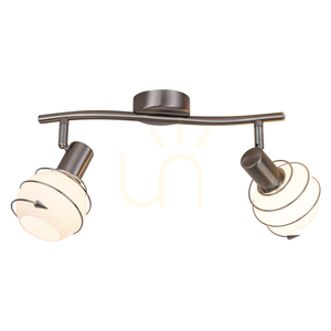Daria Ceiling Light, 2xE14, Max. 40W, Satin Metal/White, Glass Shade, 49 cm small 1