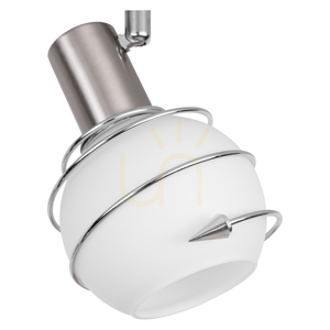Daria Ceiling Light, 2xE14, Max. 40W, Satin Metal/White, Glass Shade, 49 cm small 2