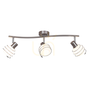 Daria Ceiling Light, 3xE14, Max. 40W, Satin Metal/White, Glass Shade, 74 cm small 1