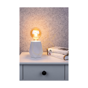 Diamant Table Lamp, 1xE27, Max. 25W, White Concrete/Black PVC Cable, Ø12 cm small 3