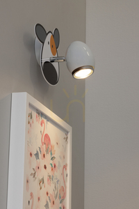 Doggy Wall Sconce 1xGU10 Max. 50W White/Chrome Metal with Dog Pattern 18 cm small 3