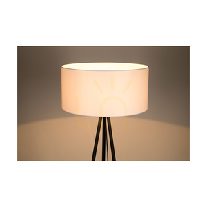 Dove Floor Lamp, 1xE27, Max. 40W, Black Metal/Black PVC Cable/White Lampshade, Ø50 cm small 2