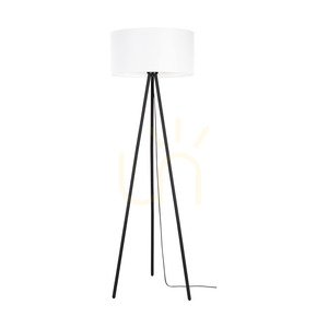 Dove Floor Lamp, 1xE27, Max. 40W, Black Metal/Black PVC Cable/White Lampshade, Ø50 cm small 0