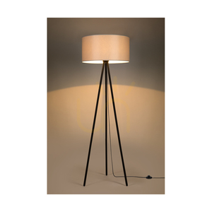 Dove Floor Lamp, 1xE27, Max. 40W, Black Metal/Black PVC Cable/Gray Lampshade, Ø50 cm small 3