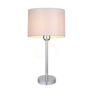 Dove Table Lamp, 1xE27, Max. 40W, Chrome Metal / Transparent PVC Cable / White Lampshade, Ø25 cm small 1