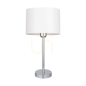 Dove Table Lamp, 1xE27, Max. 40W, Chrome Metal / Transparent PVC Cable / White Lampshade, Ø25 cm small 0