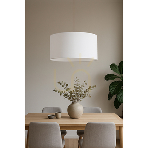 Dove Pendant Light, 1xE27, Max. 60W, Chrome Metal / Transparent PVC Cable / White Lampshade, Ø50 cm small 2