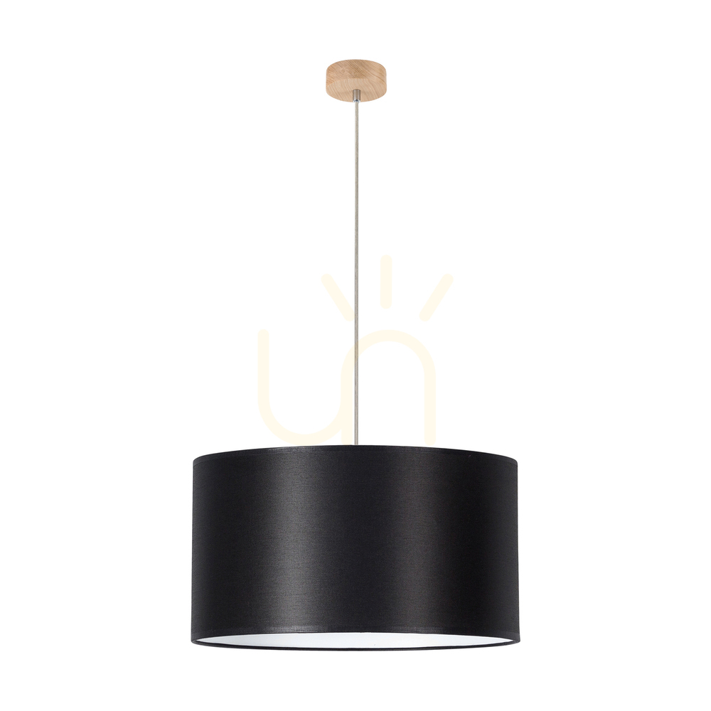 Dove Pendant Light 1xE27 Max. 60W Oiled Oak/Transparent PVC/Black Ø50 cm