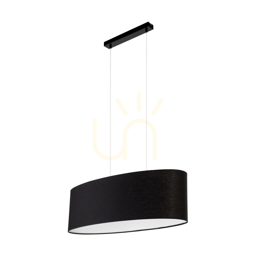Britop Dove 17400204 pendant light – black fabric shade, 80 cm, 2×E27