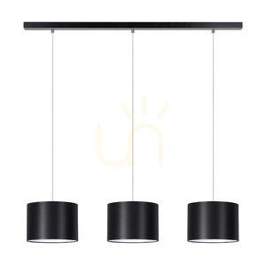 Dove Pendant Light, 3xE27, Max. 40W, Black Metal/Transparent PVC Cable/Black Lampshade, 117 cm small 0
