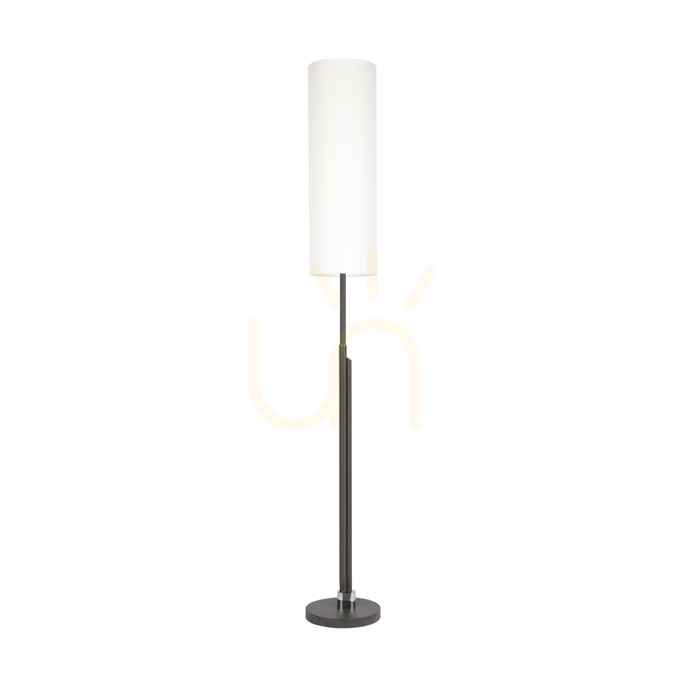 Eleganta Floor Lamp, Includes LED + 500 lm, 3000 K, 22 W, Anthracite Metal / Black PVC Cable / White Lampshade, Ø 25 cm