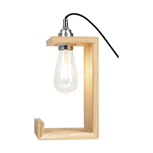 Elle Table Lamp, 1xE27, Max. 15W, Oiled Oak/Black, Braided Cable, 15 cm small 2