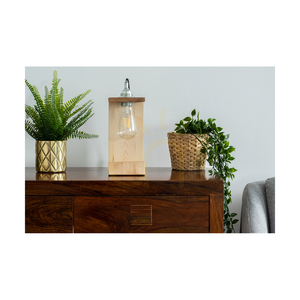 Elle Table Lamp, 1xE27, Max. 15W, Oiled Oak/Black, Braided Cable, 15 cm small 3