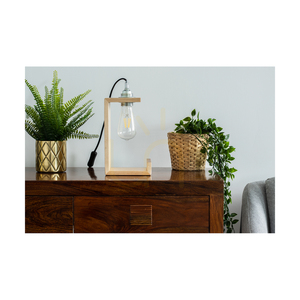Elle Table Lamp, 1xE27, Max. 15W, Oiled Oak/Black, Braided Cable, 15 cm small 4
