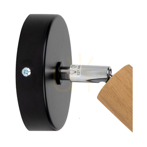 Elmin Wall Sconce 1xE27 Max. 25W Oiled Oak/Black Metal/Chrome Metal 14 cm small 1