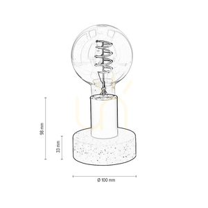 Enar Table Lamp, 1xE27, Max. 25W, Gray Concrete/Black Metal/Black PVC Cable, Ø10 cm small 2