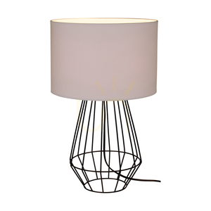 Endorfina Table Lamp, 1xE27, Max. 60W, Black Metal/Black PVC Cable/White Lampshade, Ø30 cm small 1