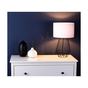 Endorfina Table Lamp, 1xE27, Max. 60W, Black Metal/Black PVC Cable/White Lampshade, Ø30 cm small 2