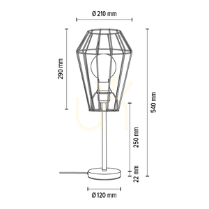 Endorfina Table Lamp, 1xE27, Max. 25W, Black Metal/Black PVC Cable, Ø21 cm small 4