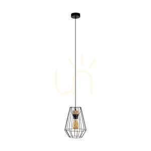 Endorfina Pendant Light 1xE27 Max. 60W Oiled Oak/Black Metal/Black PVC Cable Ø21 cm small 0