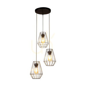 Endorfina Pendant Light, 3xE27, Max. 60W, Black Metal/Black PVC Cable, Ø45 cm small 1