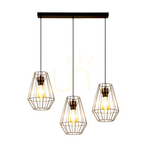 Endorfina Pendant Light, 3xE27, Max. 60W, Black Metal/Black PVC Cable, 77 cm small 1