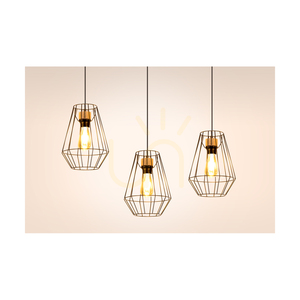 Endorfina Pendant Light, 3xE27, Max. 60W, Oiled Oak/Black Metal/Black PVC Cable, 77 cm small 2